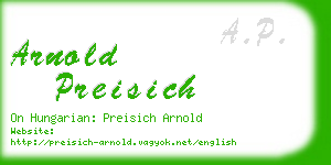 arnold preisich business card